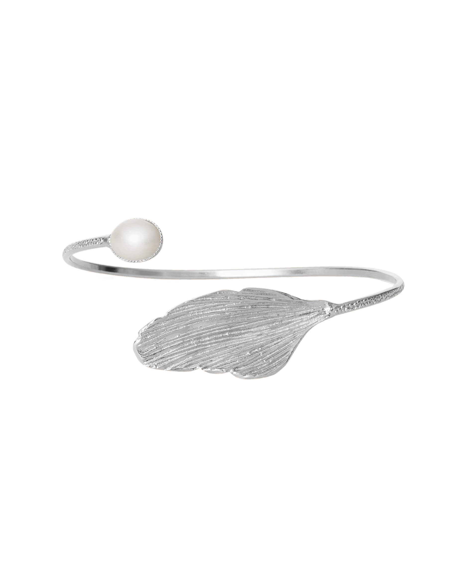 Golden Leaf bracelet pearl rhodium