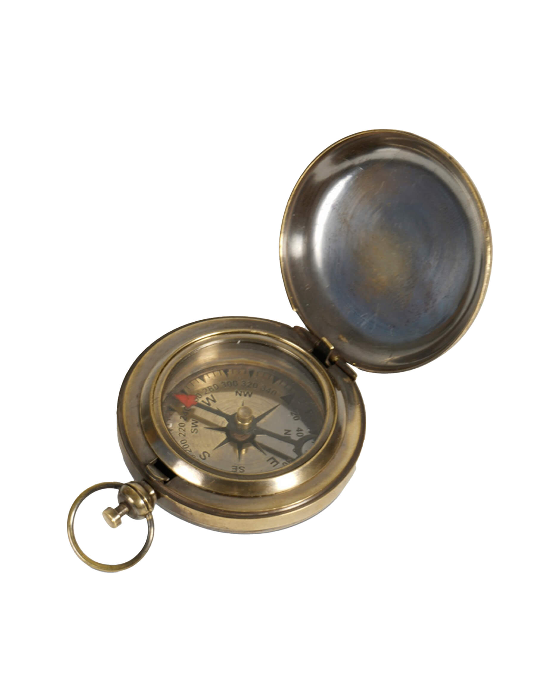 Push button kompass brons S