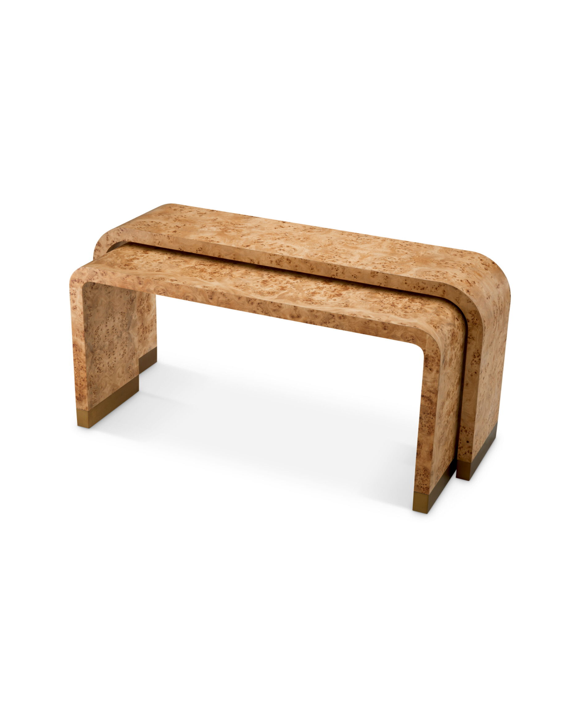 Quinton konsolbord light brown mappa burl 2-set