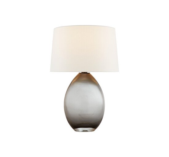 null - Myla Wide Table Lamp Smoked Glass Medium