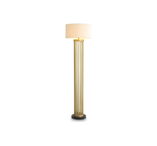 Condo golvlampa antik mässing/vit