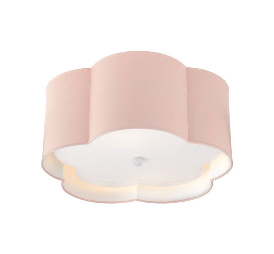 Pink/White - Bryce Flush Mount Silver and White Medium