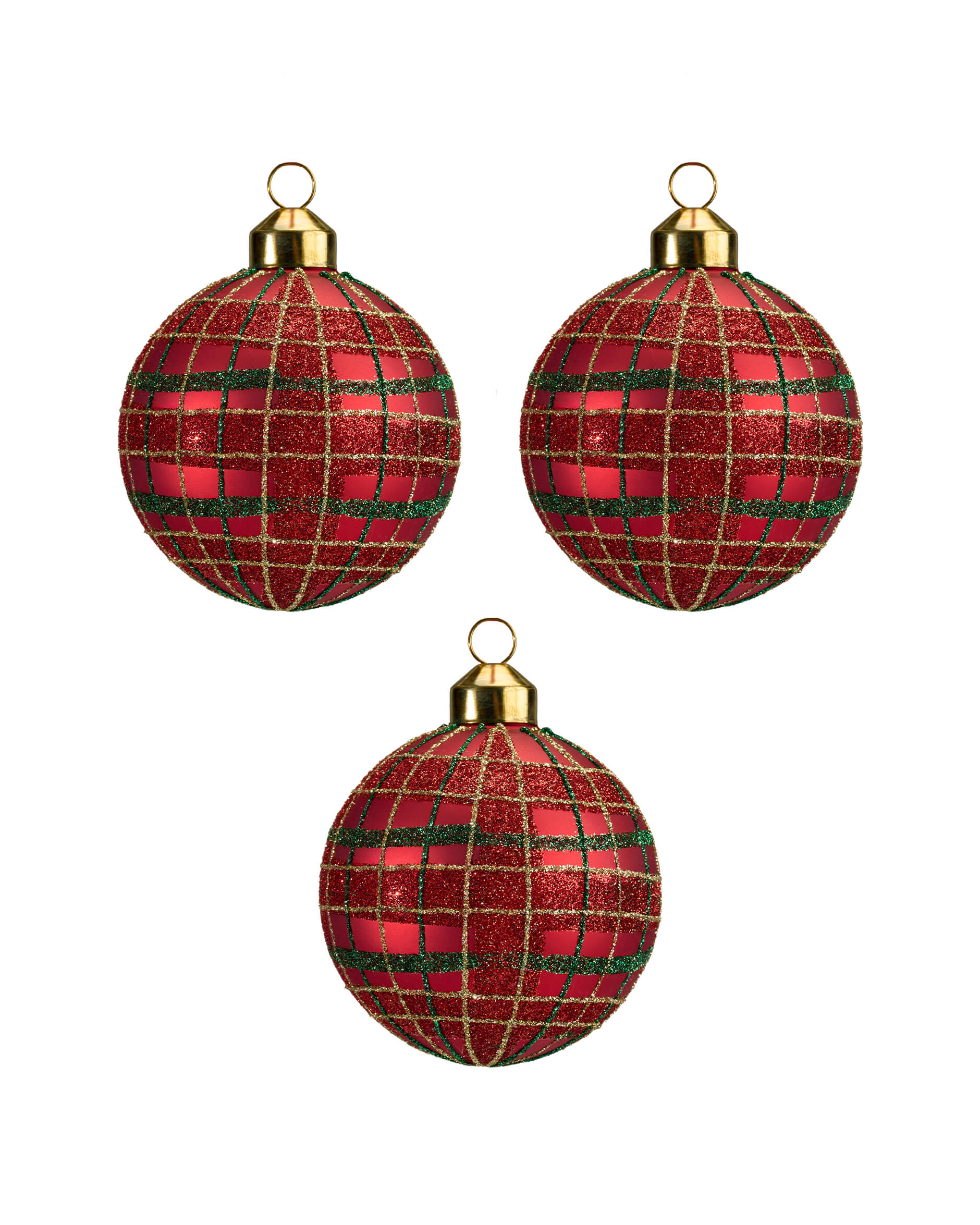 Holly Weihnachtskugel 3er-Pack 8cm