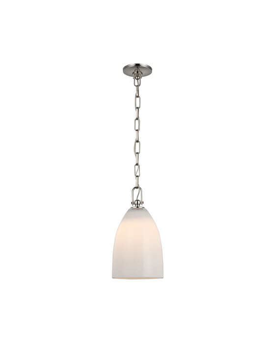 Andros Pendant Polished Nickel/White M