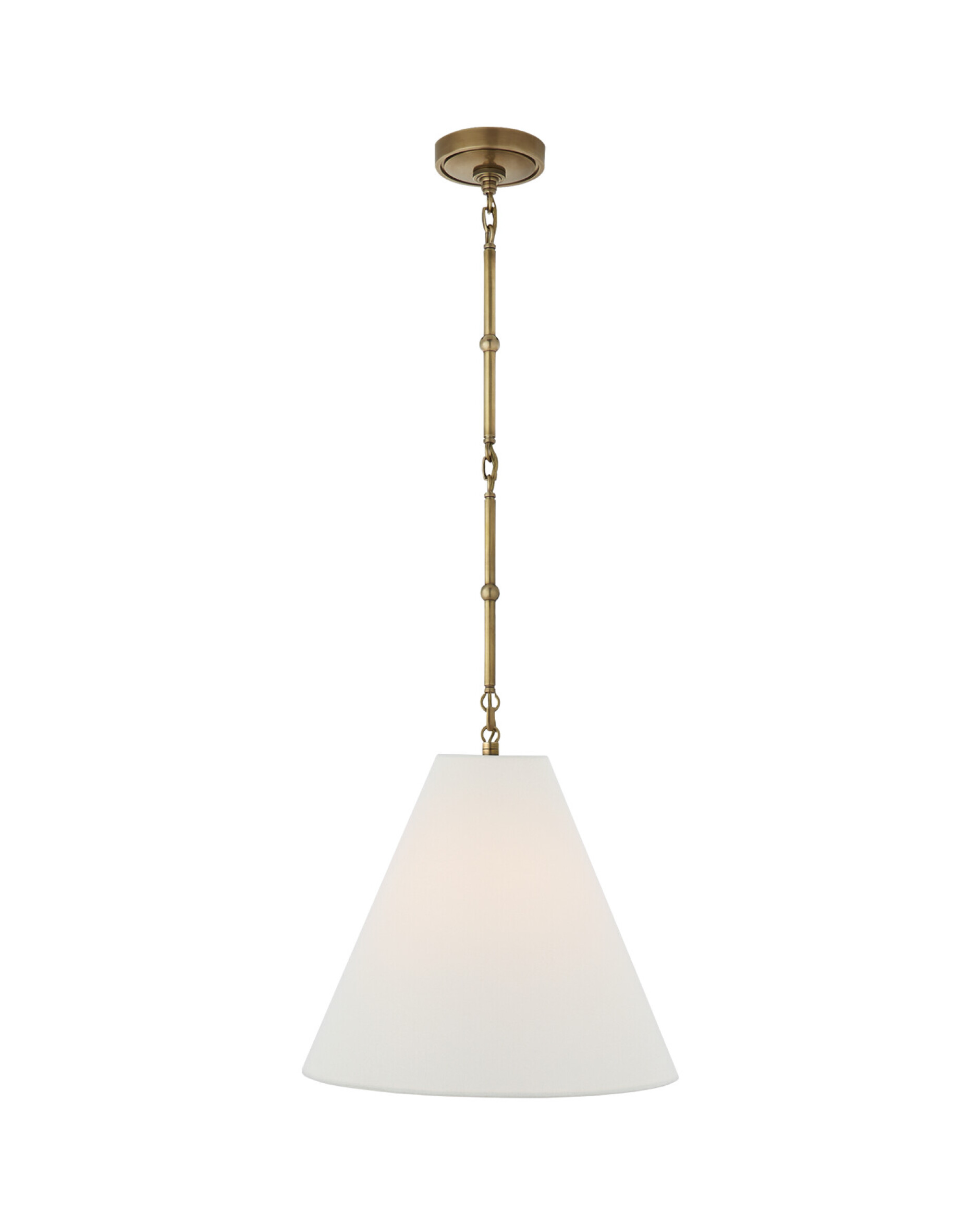 Goodman Hanging Light Antique Brass/Linen Small