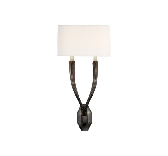 Bronze - Ruhlmann Double Sconce Polished Nickel/Linen