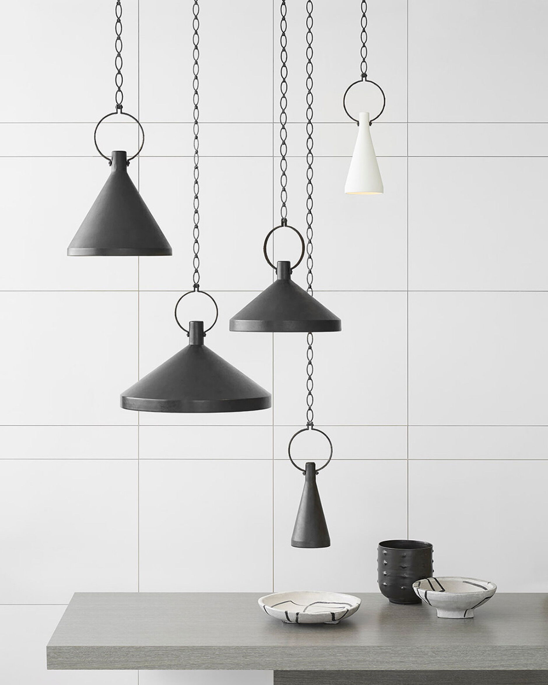 Limoges Medium Pendant Natural Rust/Black Shade