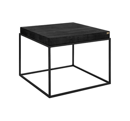 Black - Carlisle Side Table Silver Back 65x65cm