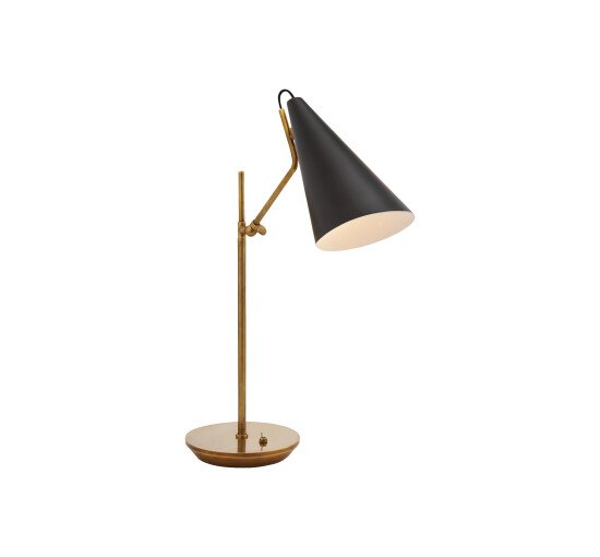 Hand-Rubbed Antique Brass/Matte Black - Clemente Table Lamp Antique Brass with White