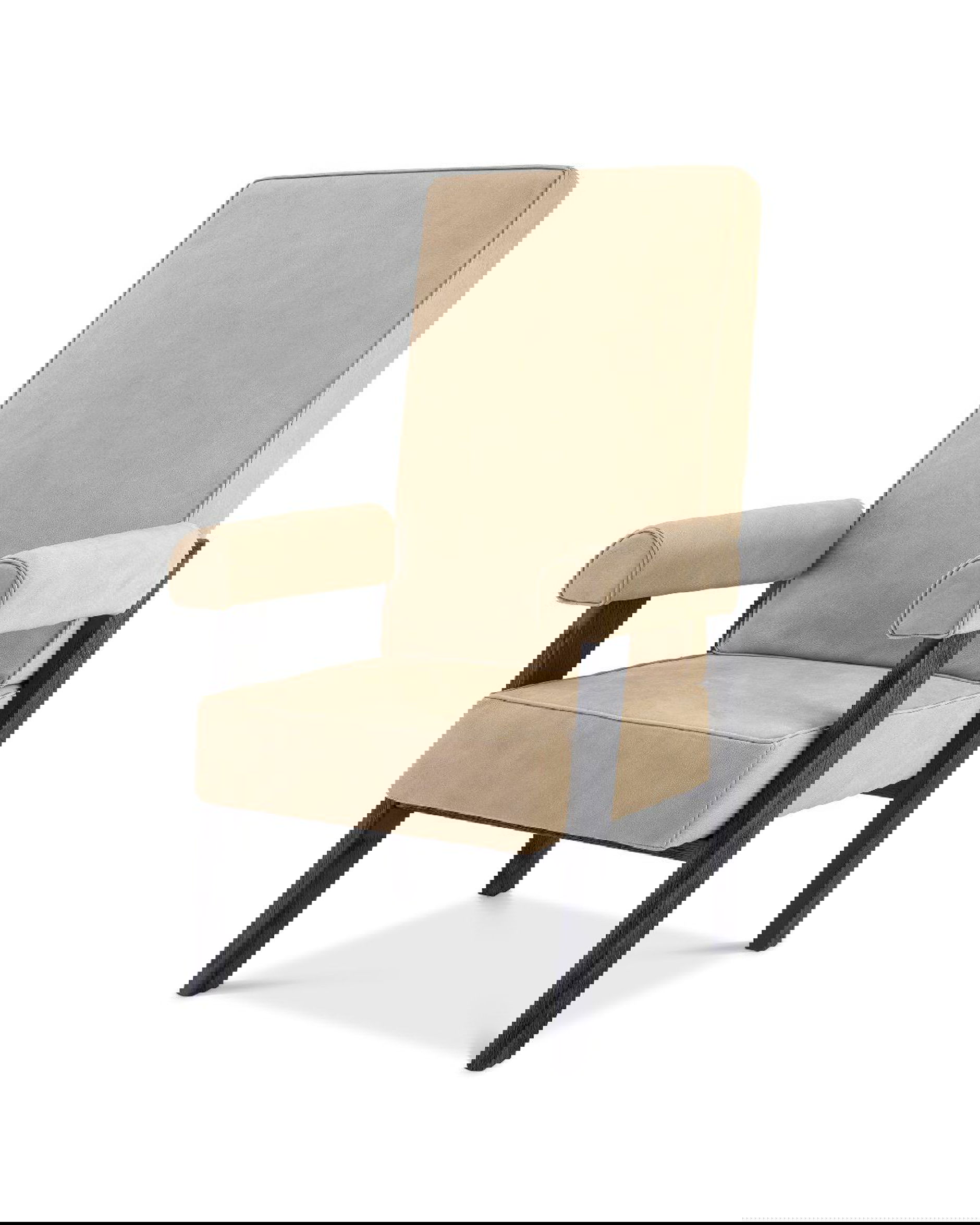 Milo skinnfåtölj beige nubuck hög