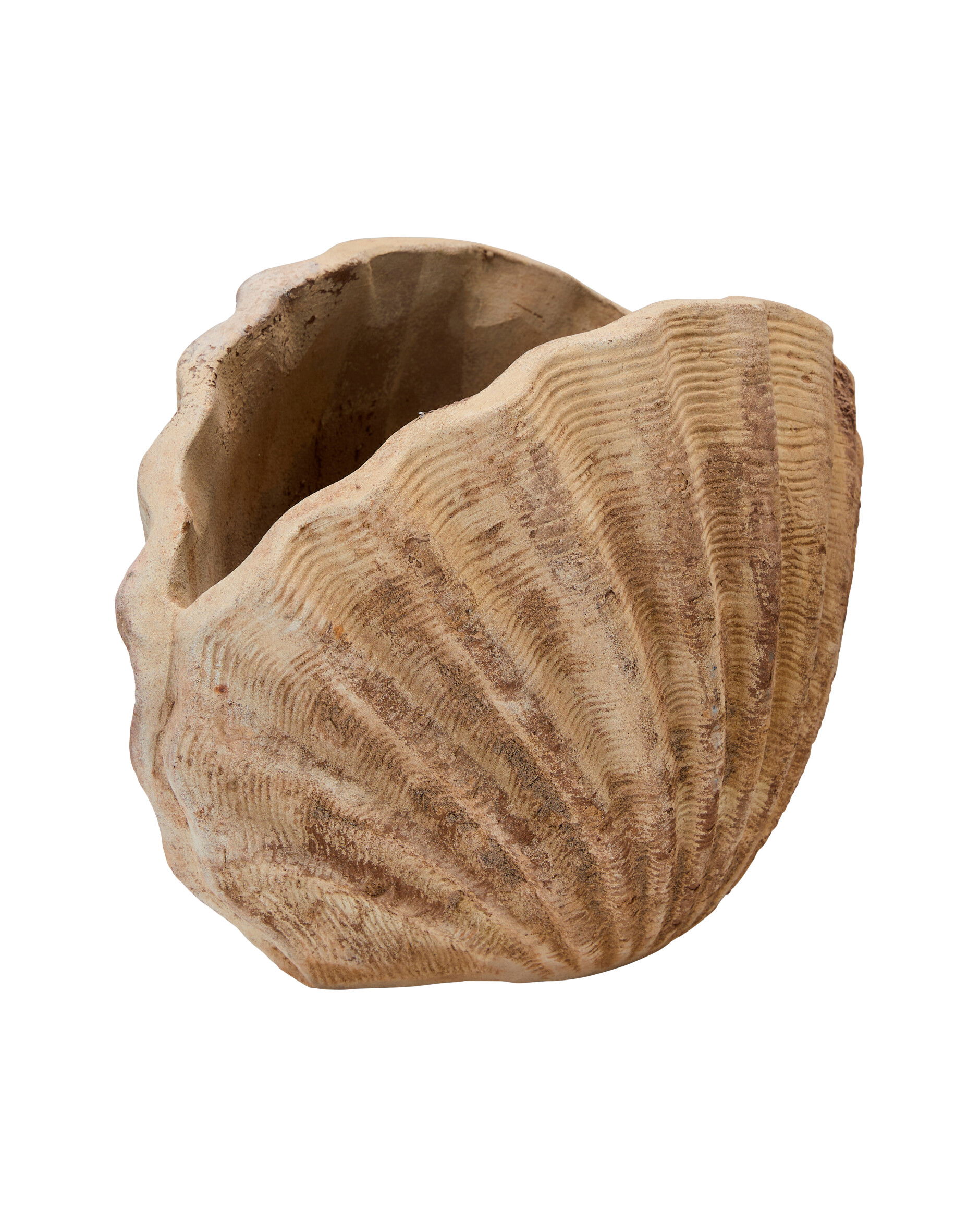 Shell pot antique terracotta