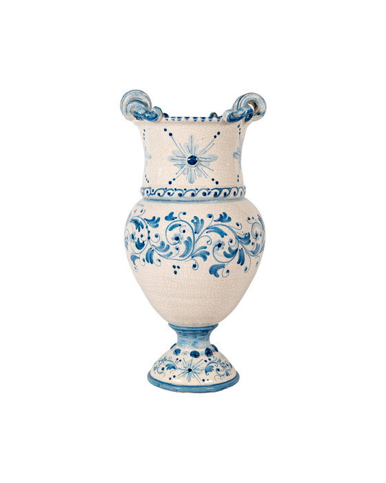 Mondello urn blauw/wit