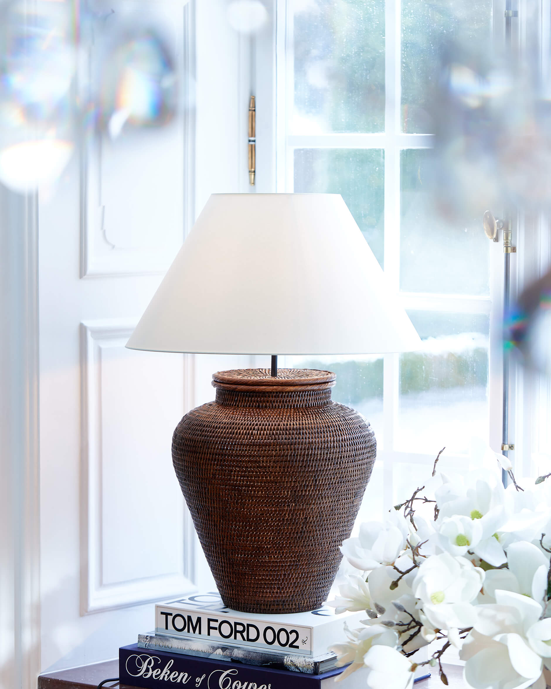 Cognac bordslampa rotting M