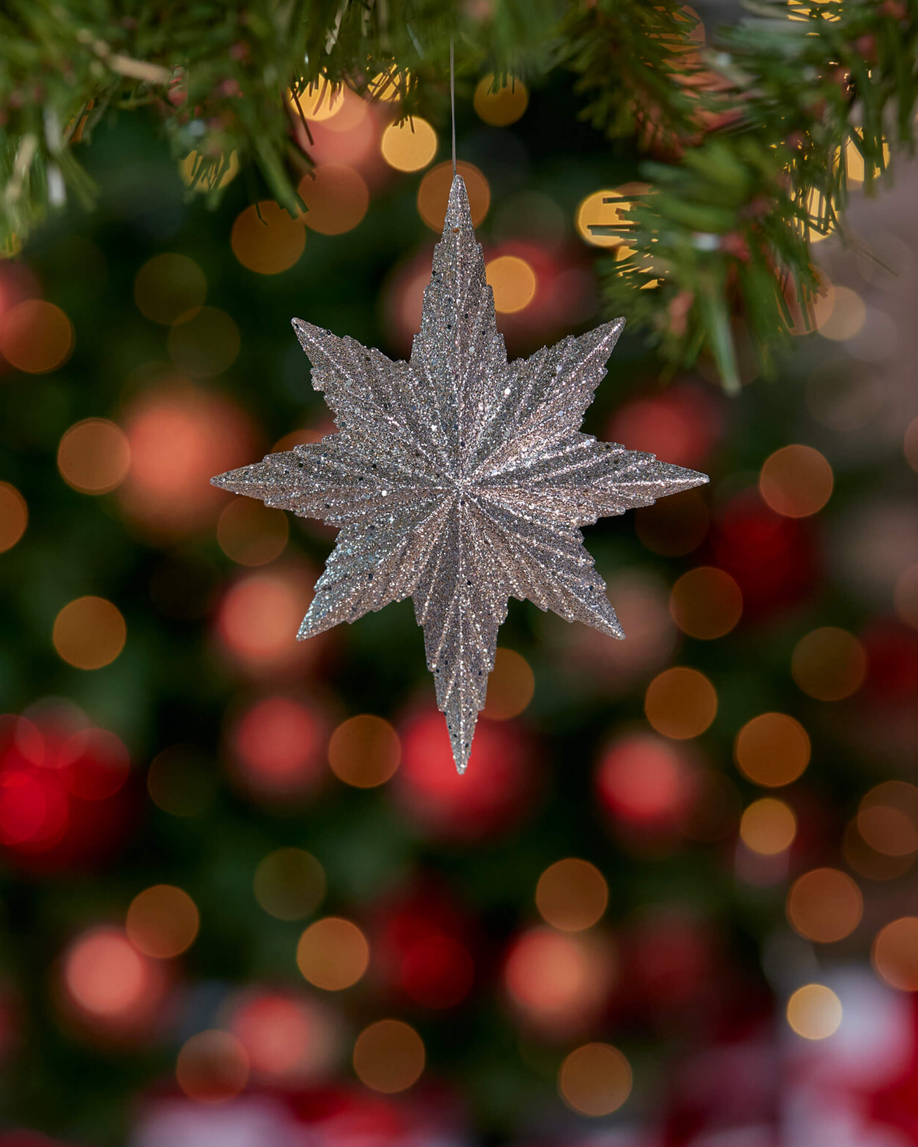 Sepharina stjärna julgransdekoration silver