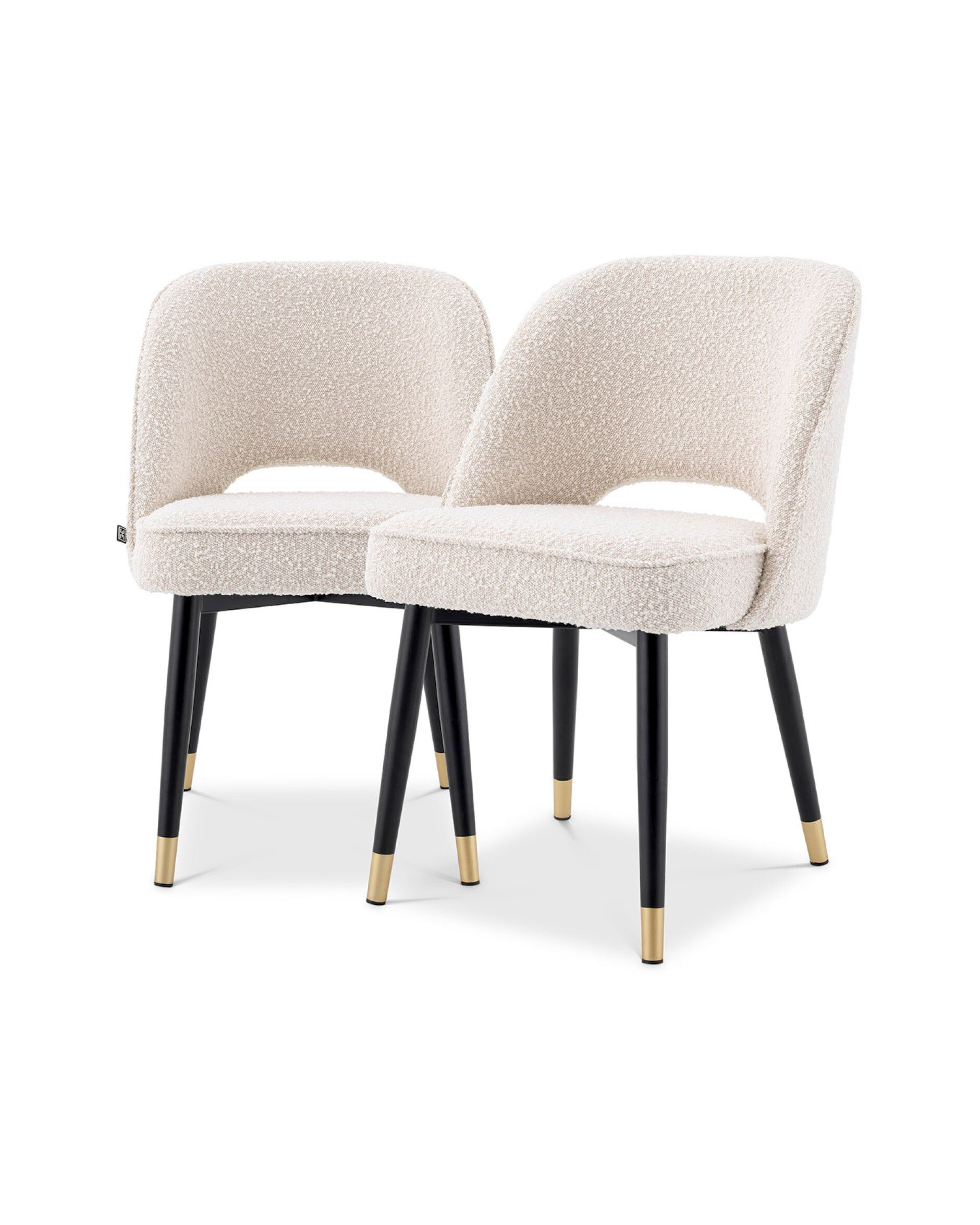 Cliff matstolar bouclé cream 2-set