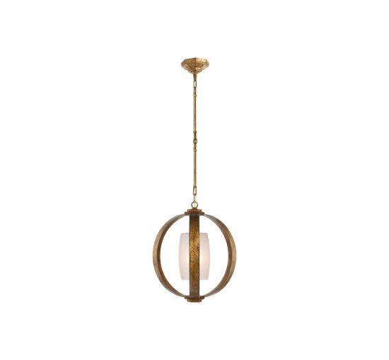 null - Metal Banded Pendant Gilded Iron