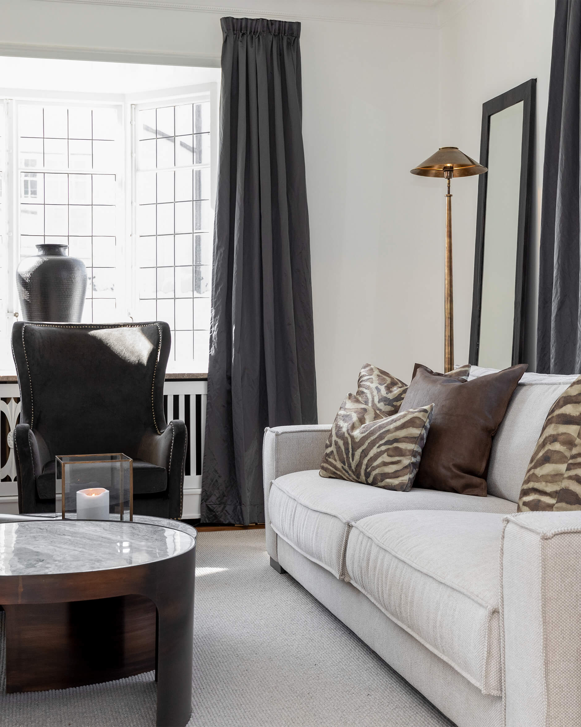 Positano Floor Lamp Antique Brass