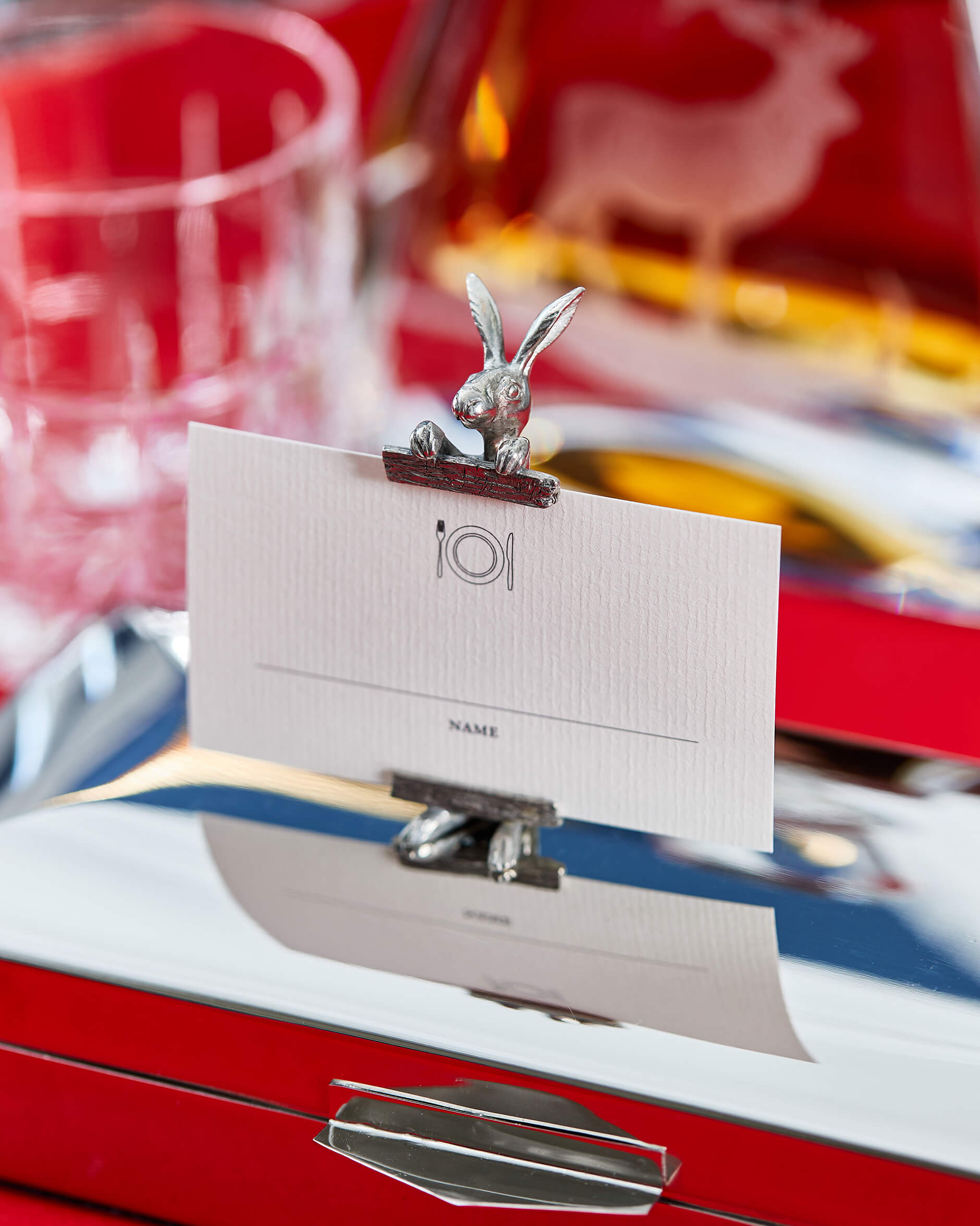 Kanin placeringskortshållare tenn