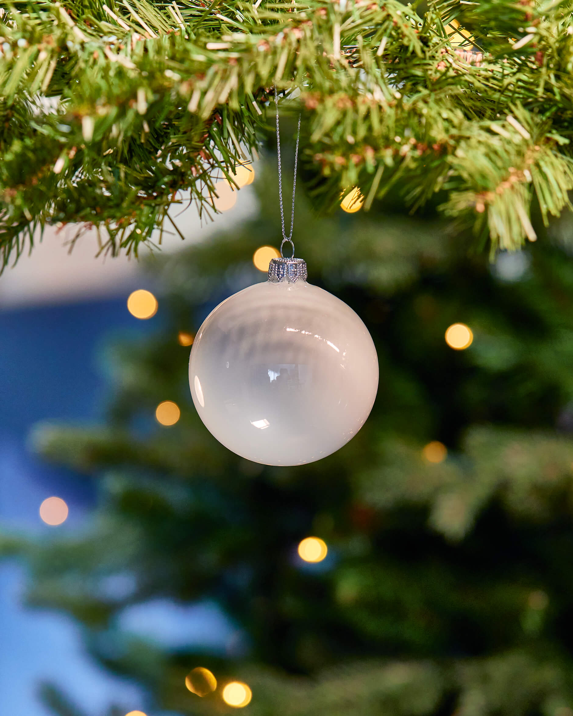 Esther-joulupallo valkoinen 6kpl