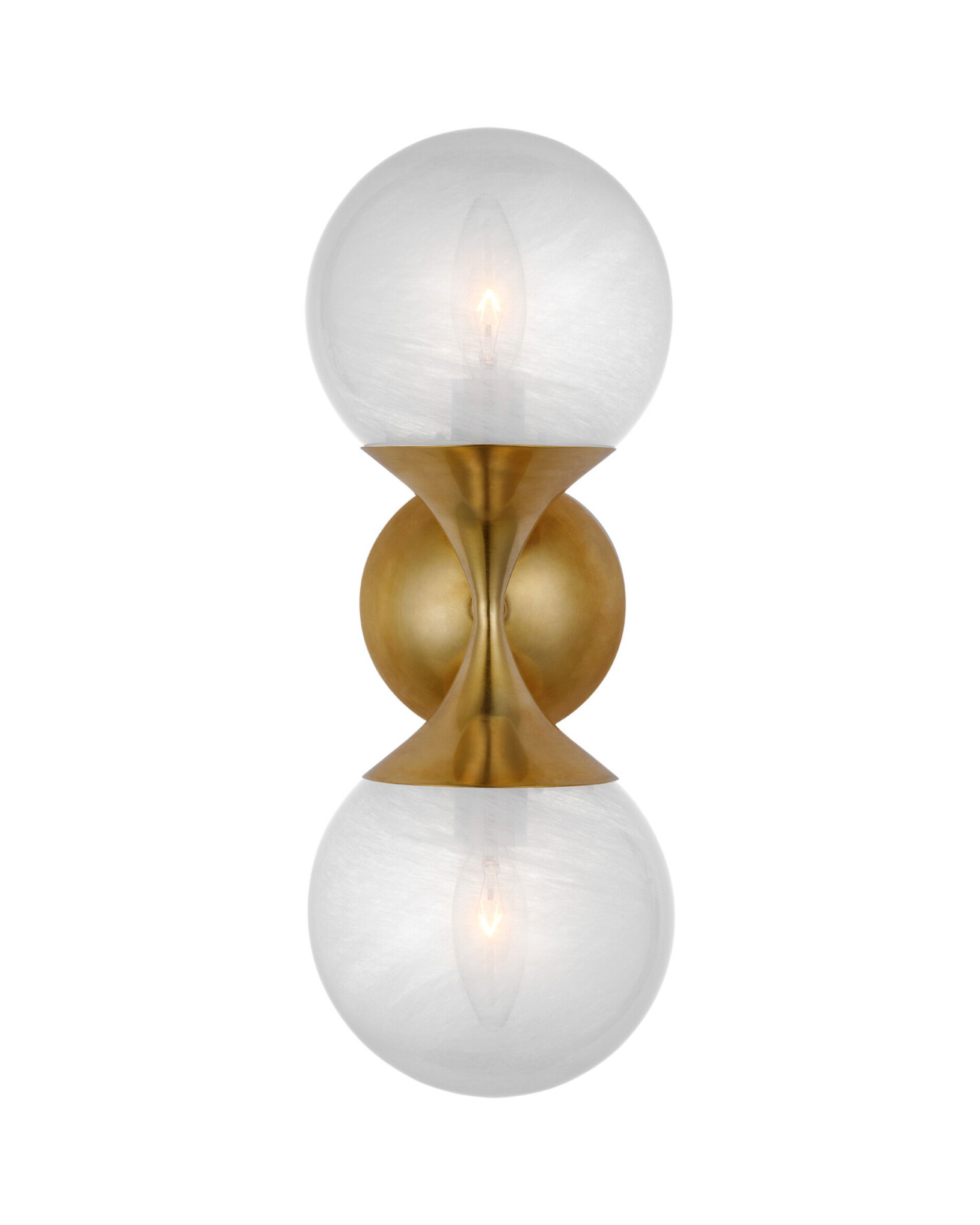 Cristol vägglampa dubbel antik mässing