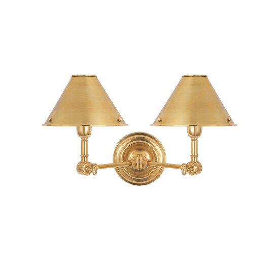 null - Anette Double Sconce Natural Brass
