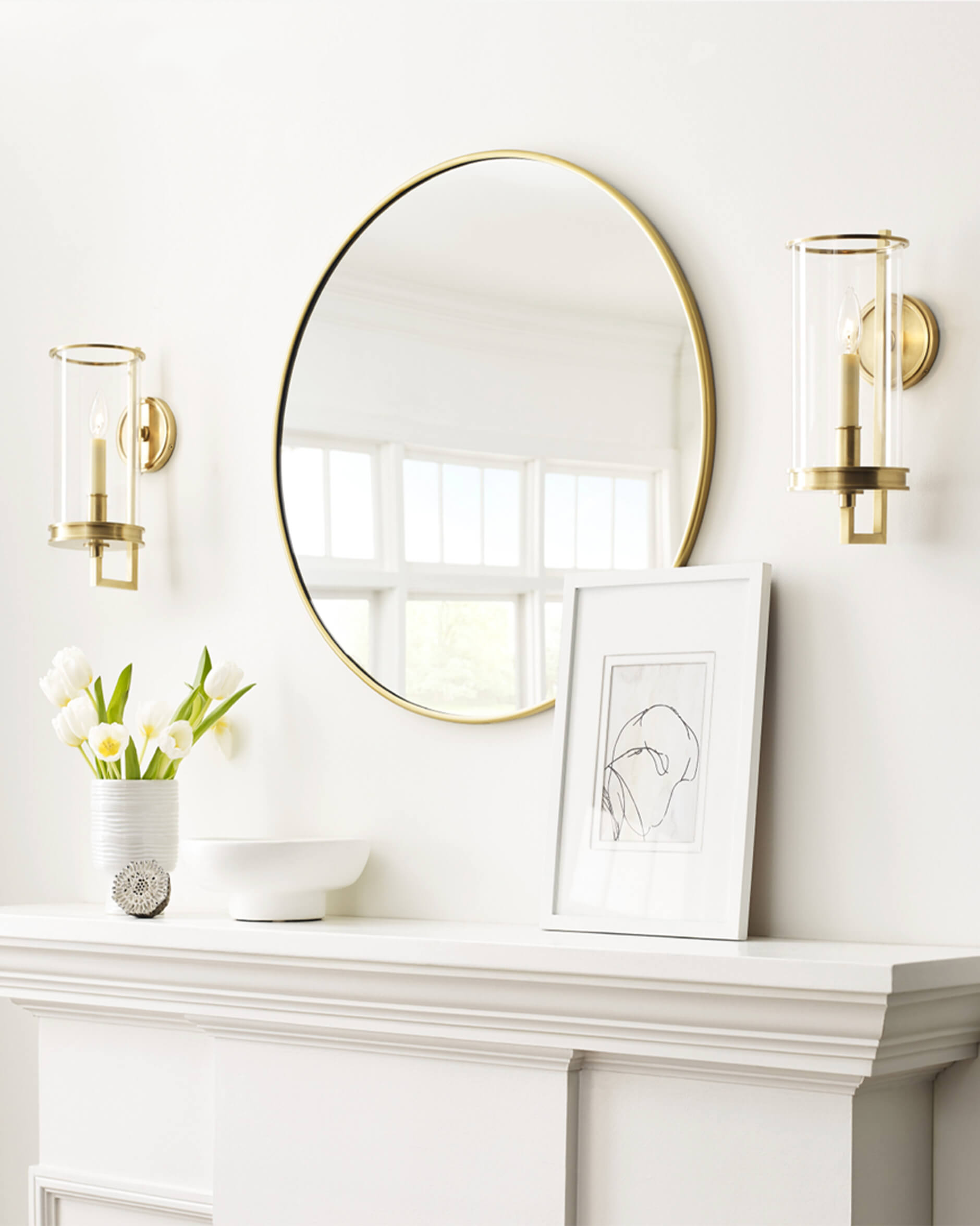 Glendon vägglampa antik mässing