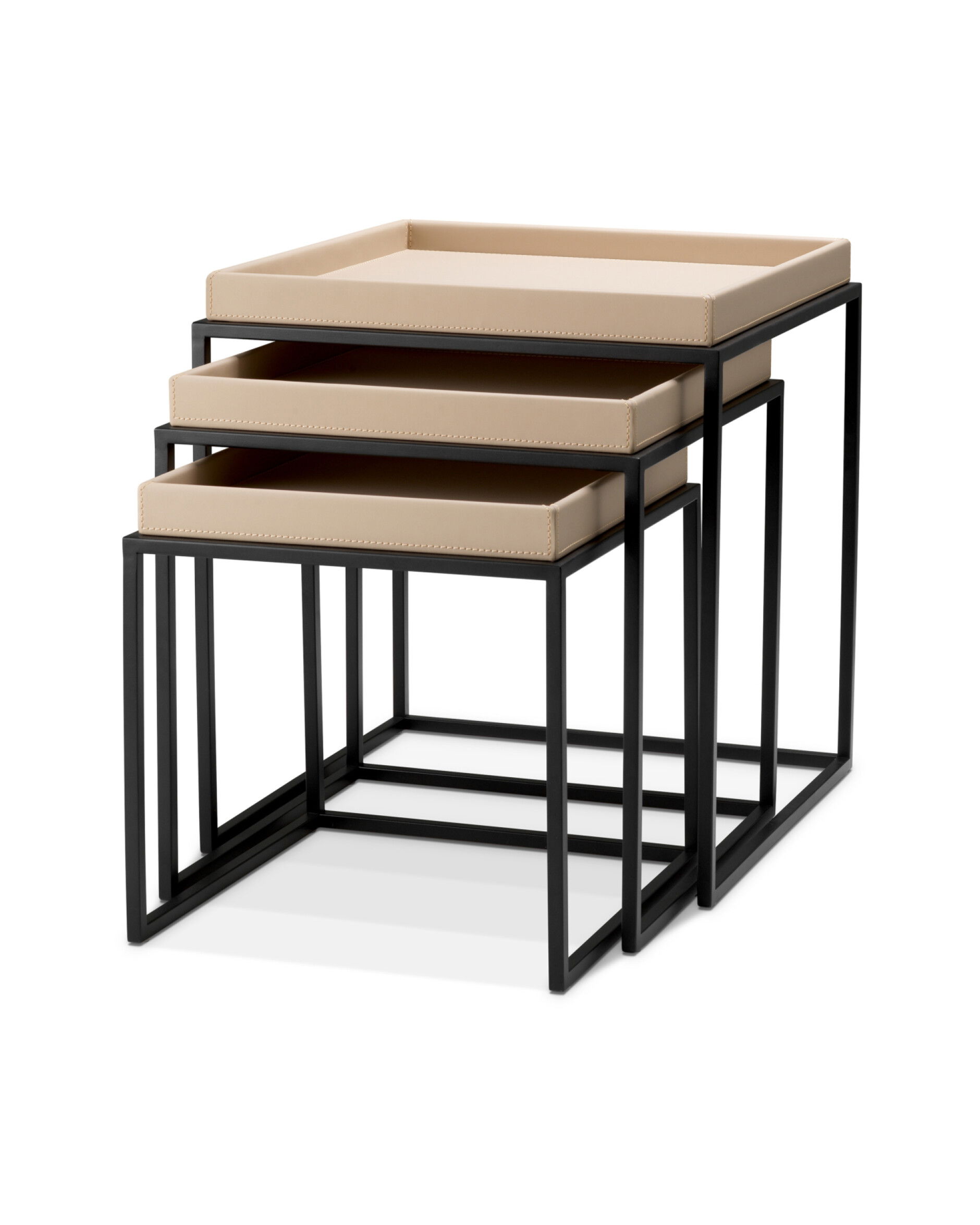 Léonard sidobord ljusbrun 3-set