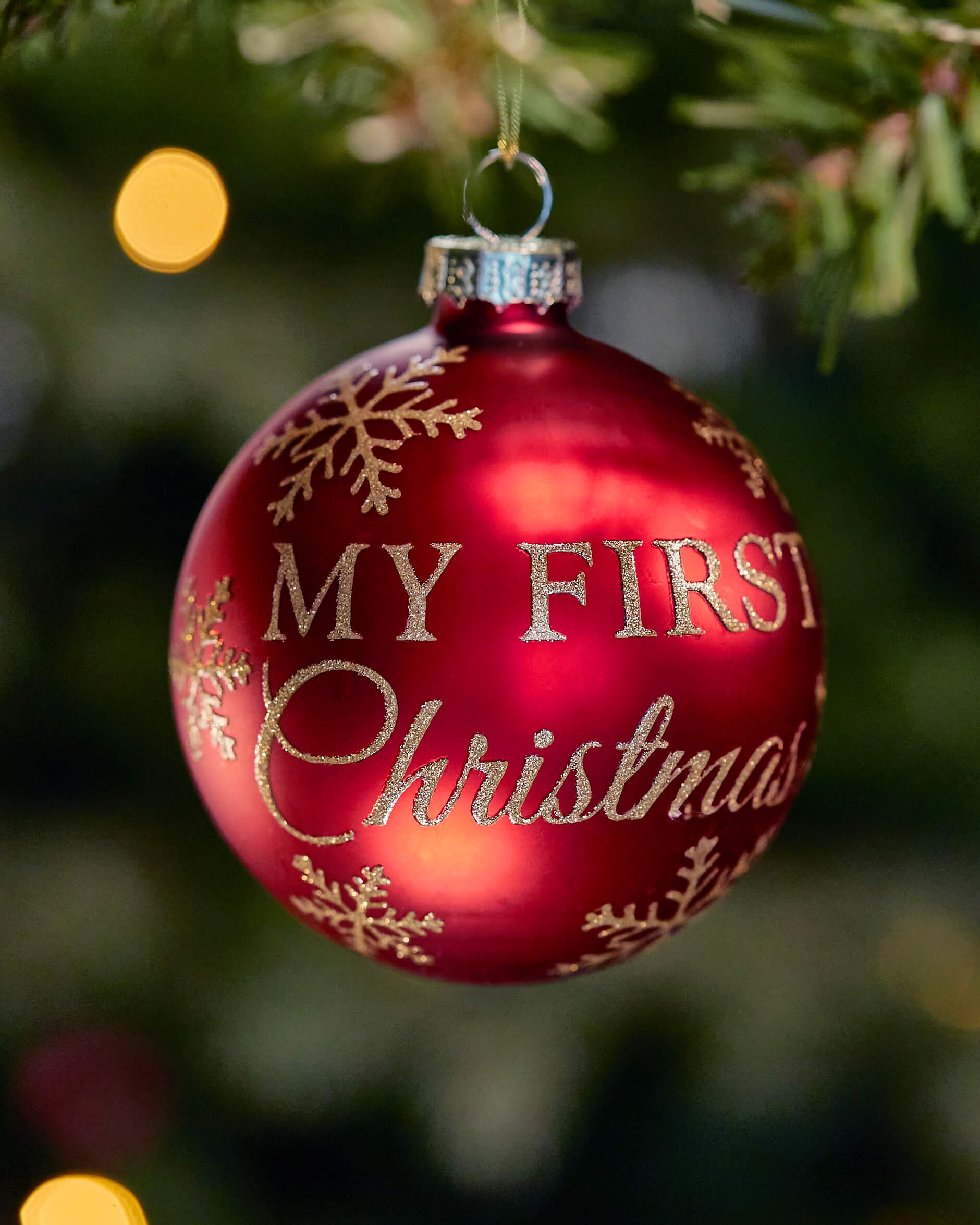 My First Christmas Weihnachtskugel rot 8cm