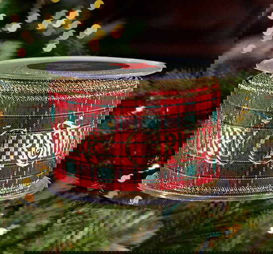 Merry Christmas tekstilbånd tartan 9m