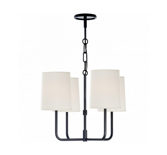Charcoal - Go Lightly Small Chandelier Charcoal/Silk Shades