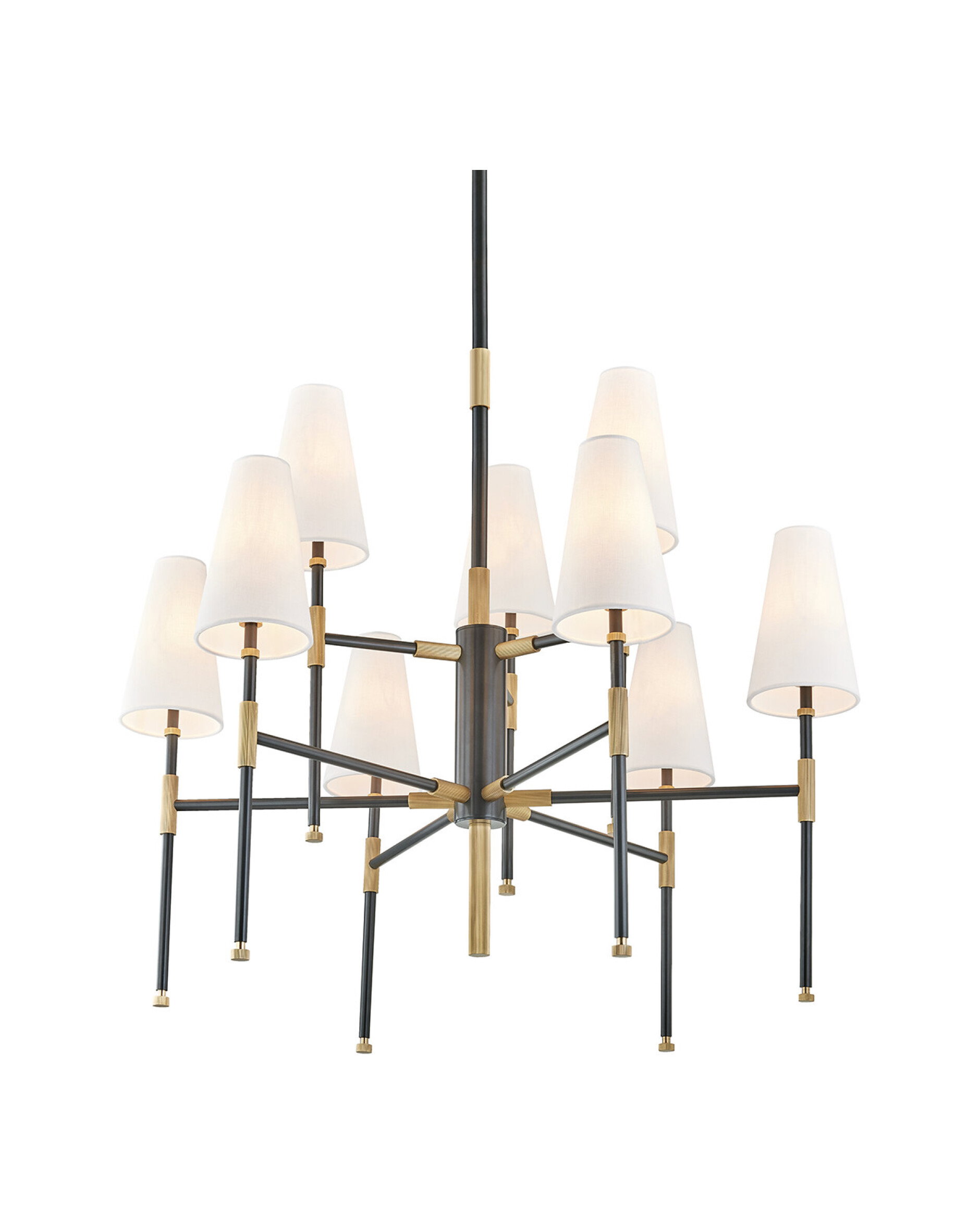 Bowery lysekrone antik messing/sort