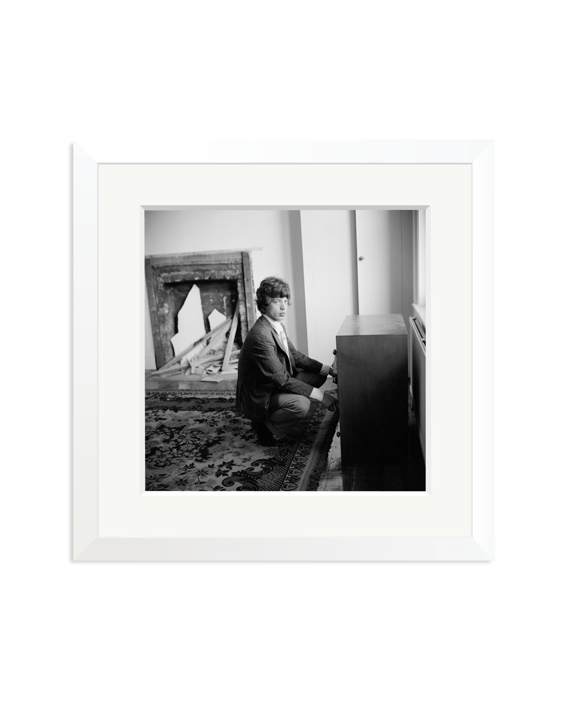 Mick Jagger at Home, 1966 White / Medium