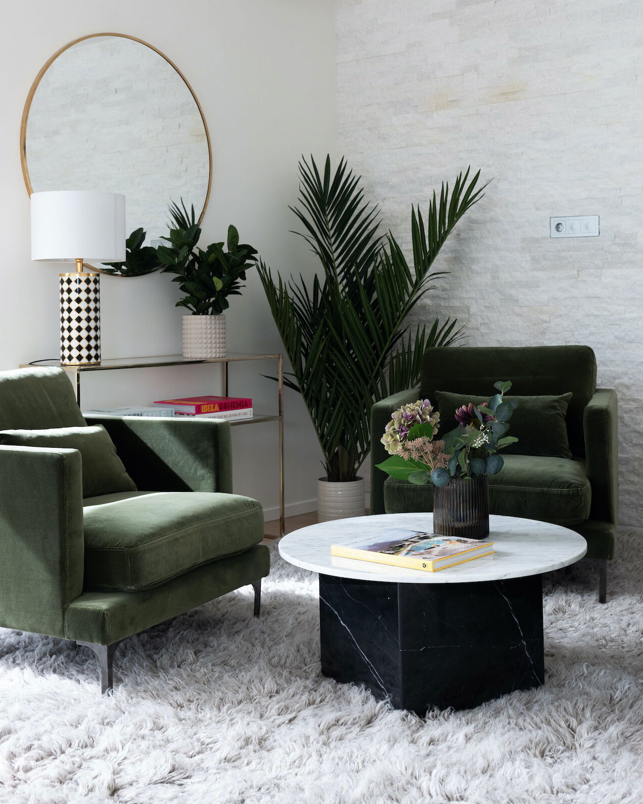 Bonham fåtölj amazon green/mässing