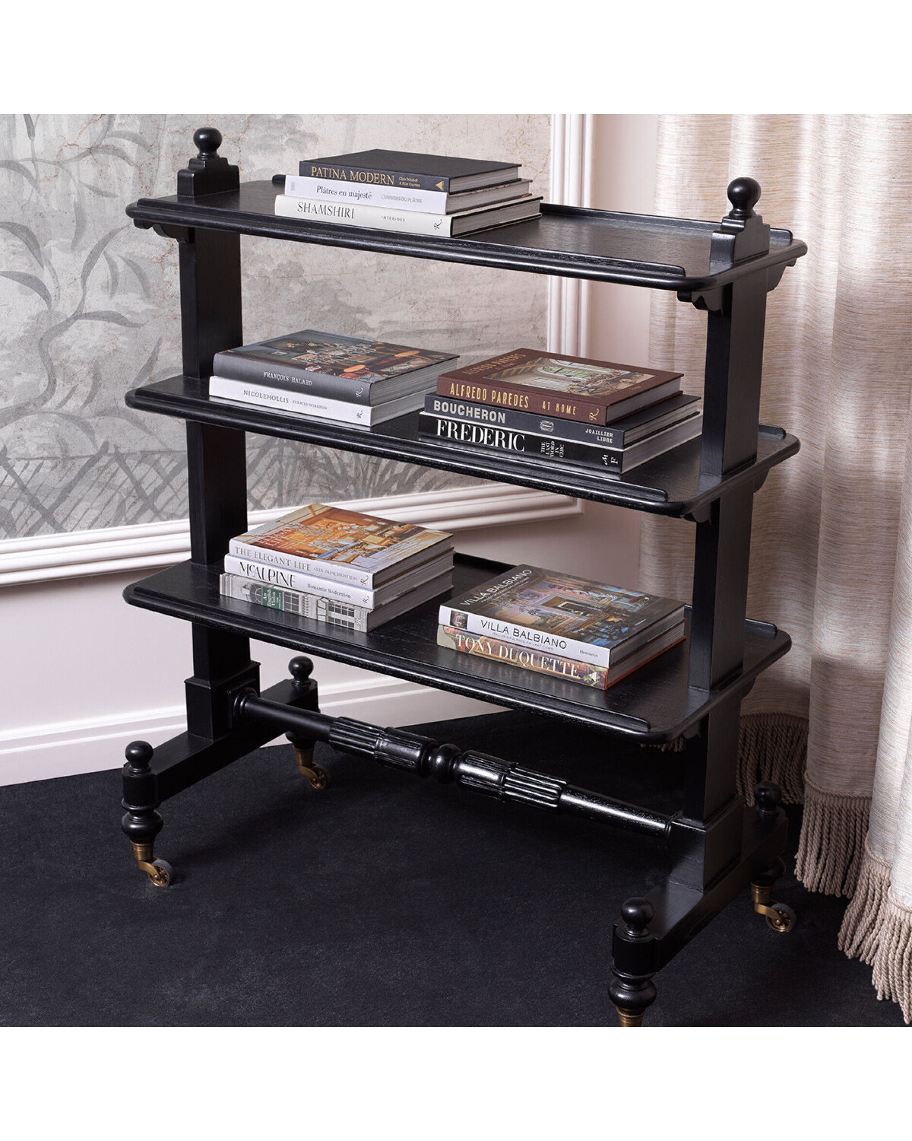 Lysander serveerwagen zwart