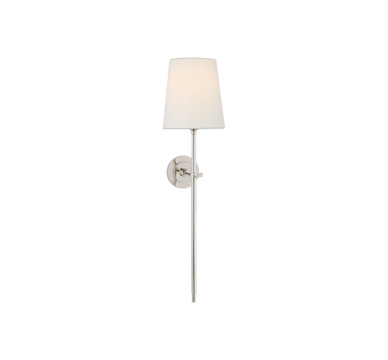 Polished Nickel - Bryant Large Wrapped Tail Sconce Nickel/Natural Leather