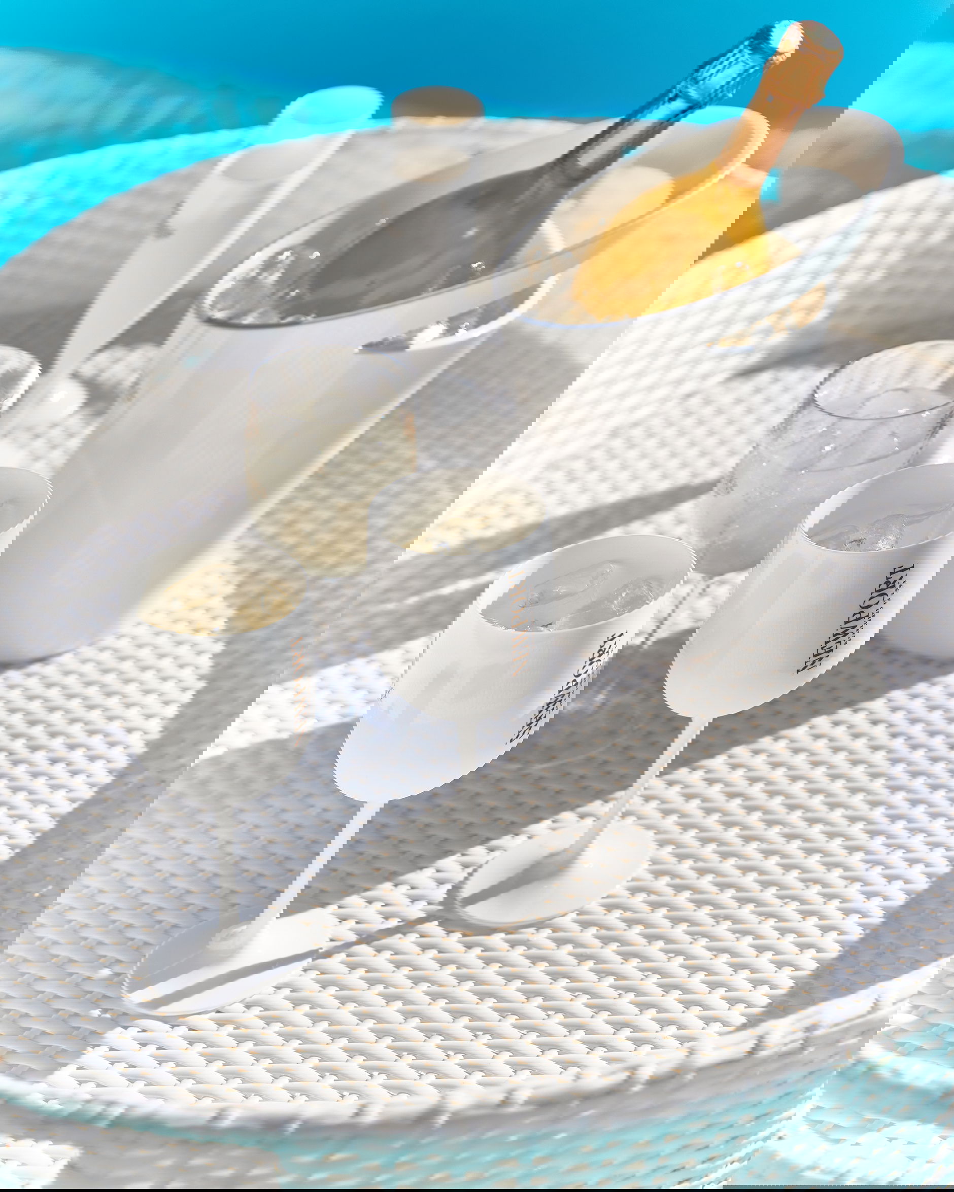 Flytande poolbricka vit rund