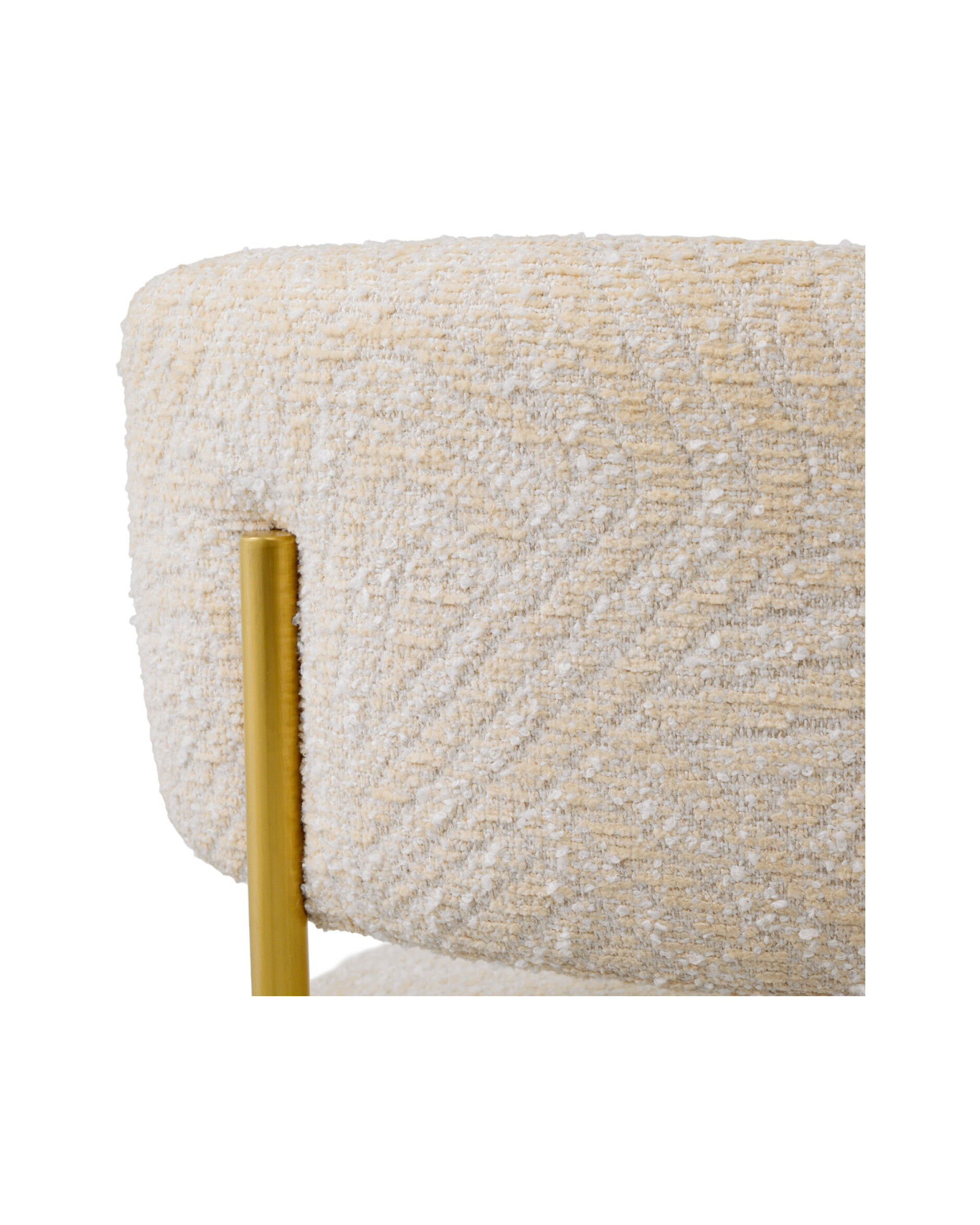 Carleton barkruk met rugleuning cream/messing