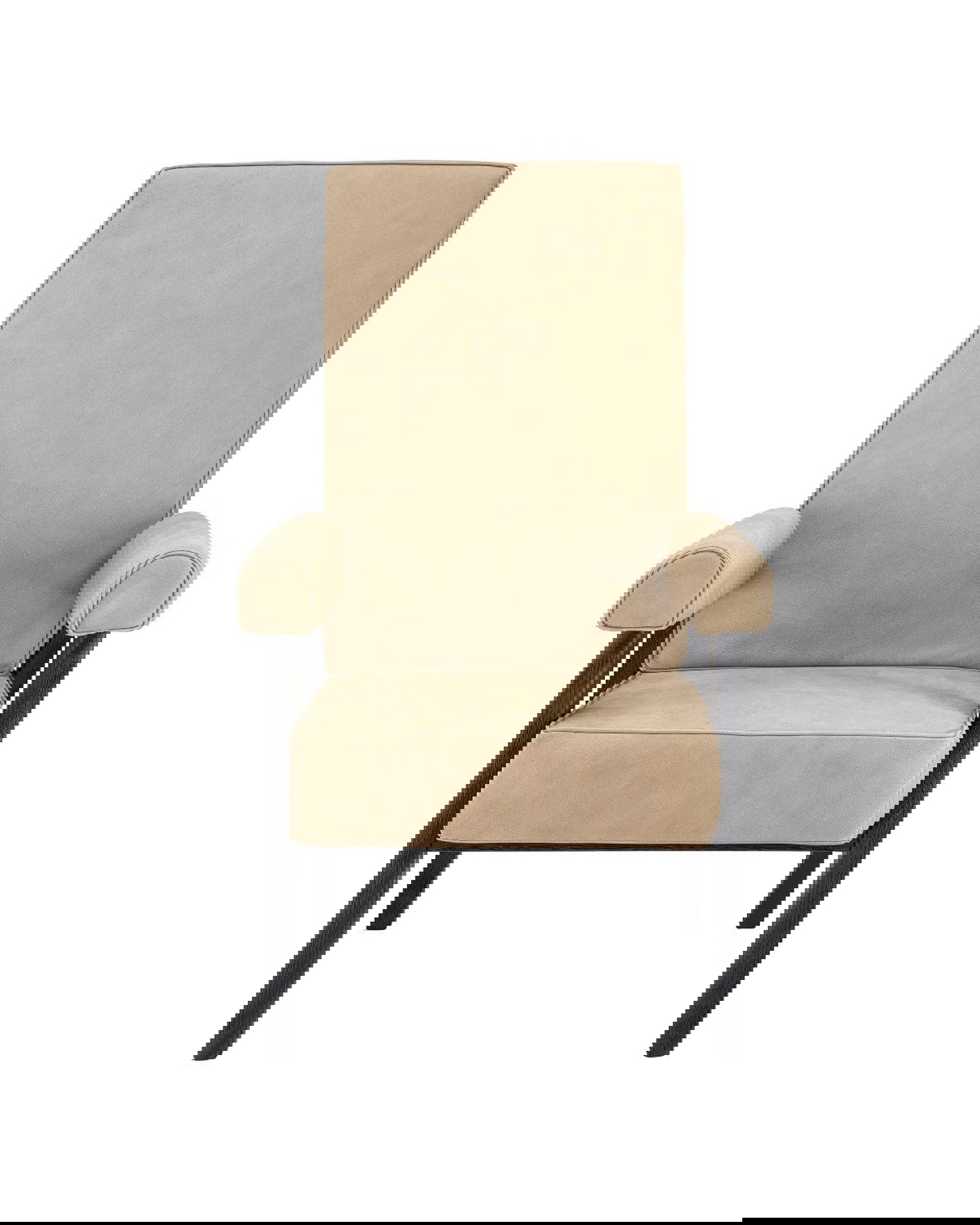 Milo skinnfåtölj beige nubuck hög