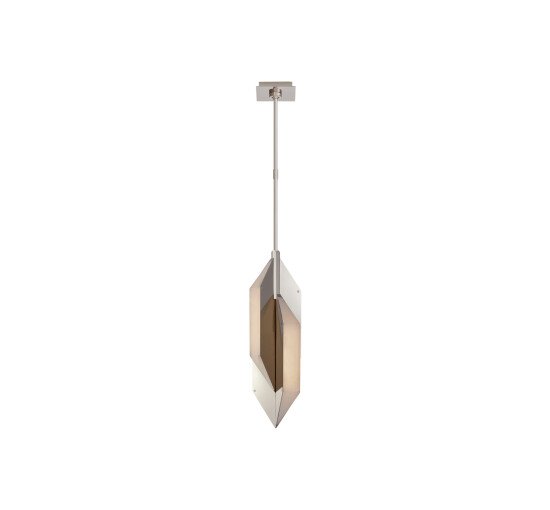 Polished Nickel - Ophelion Small Pendant Antique-Burnished Brass