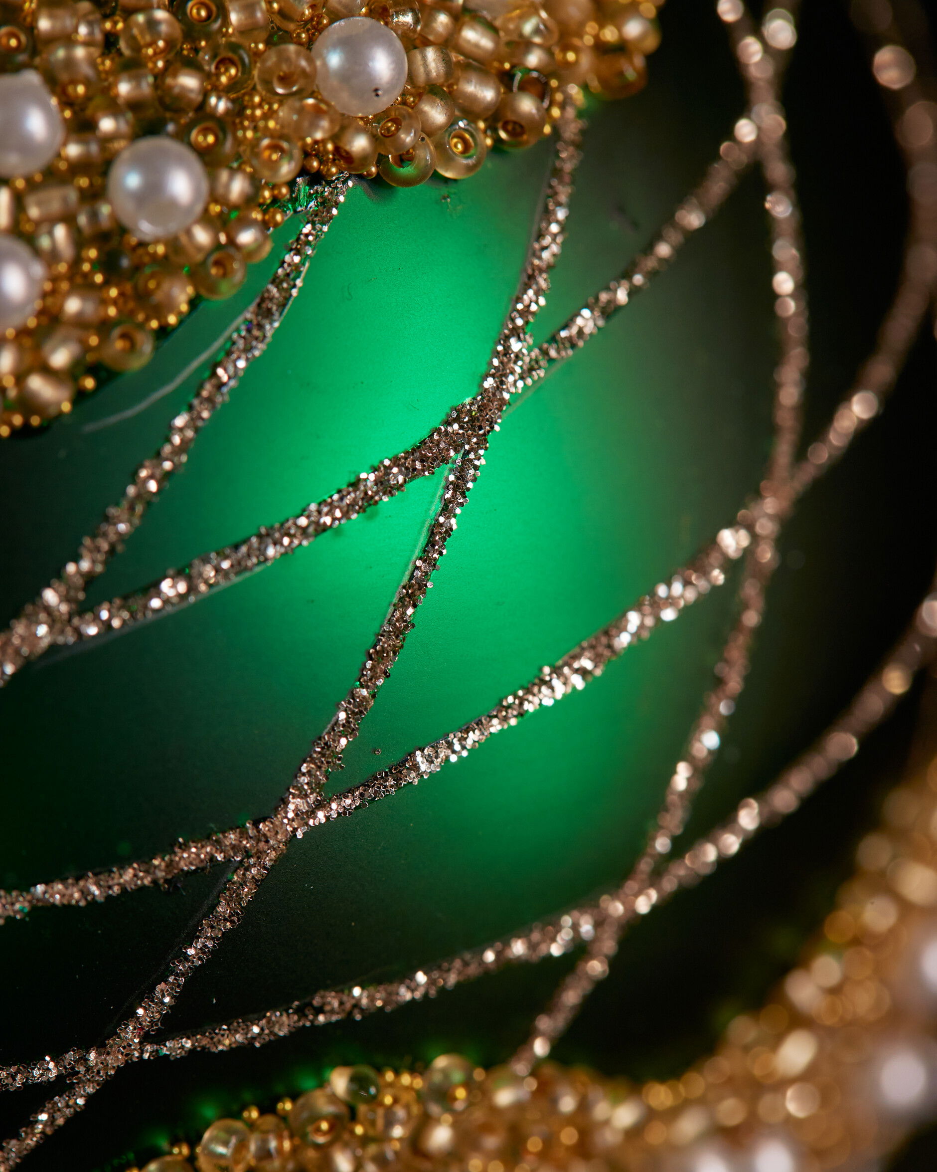 Festive Stag kerstbal groen/goud 10 cm