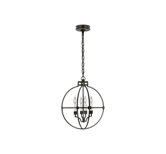 null - Lexie 18" Globe Lantern Gilded Iron