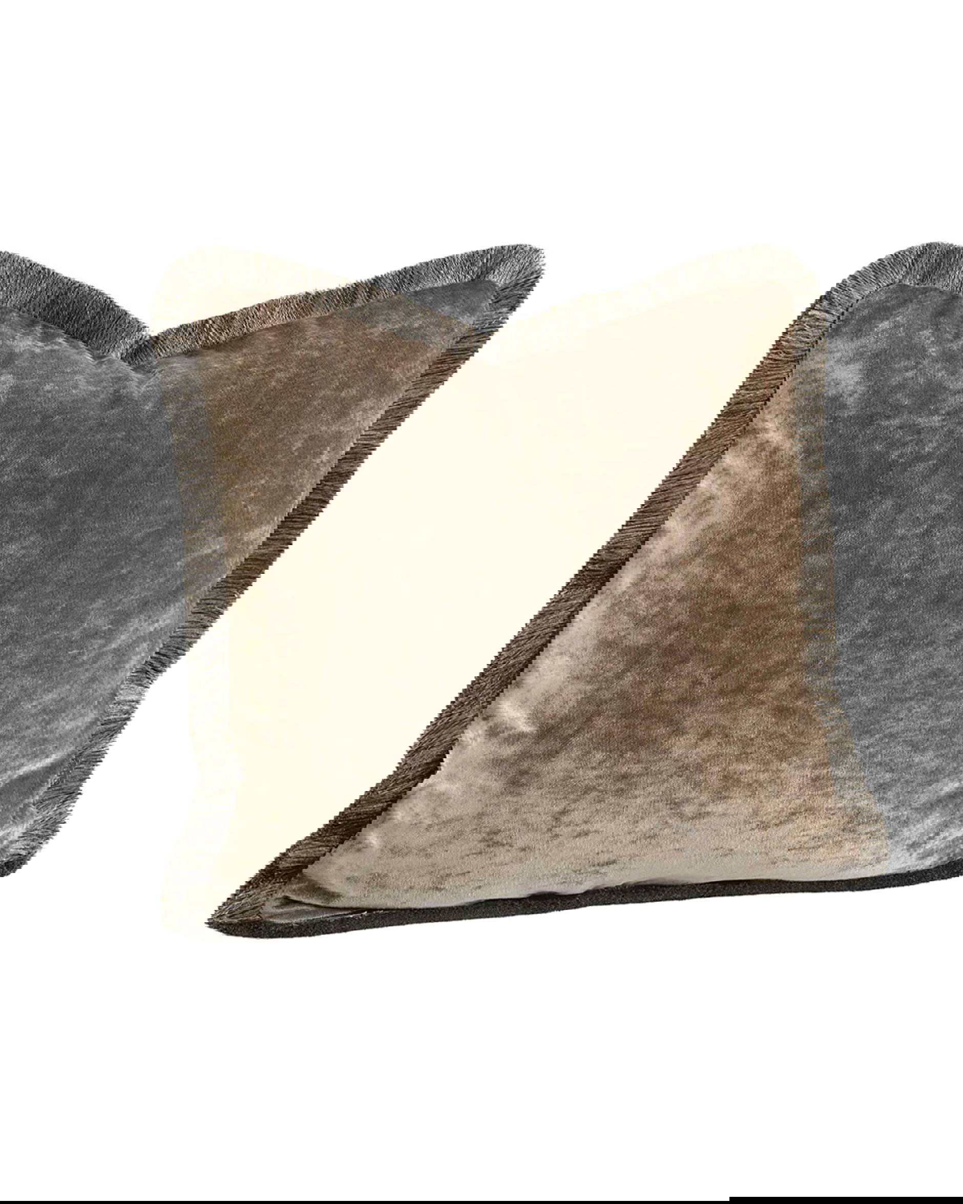 Garda Velvet kuddfodral fransar beige