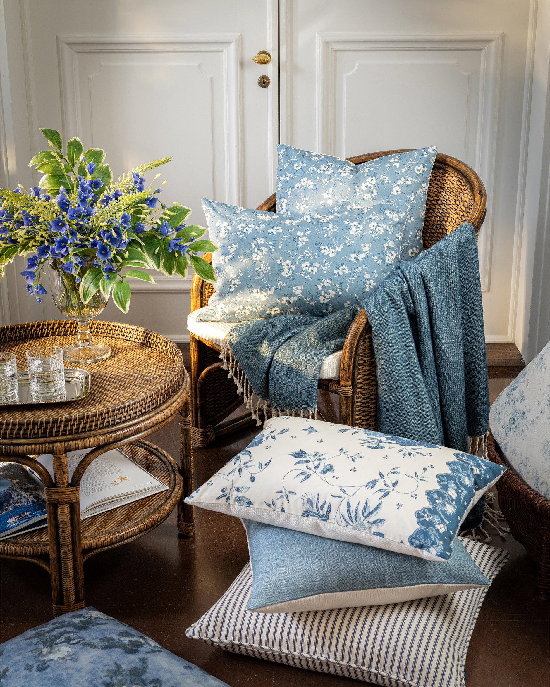 Maycroft Floral Chambray Cushion Cover