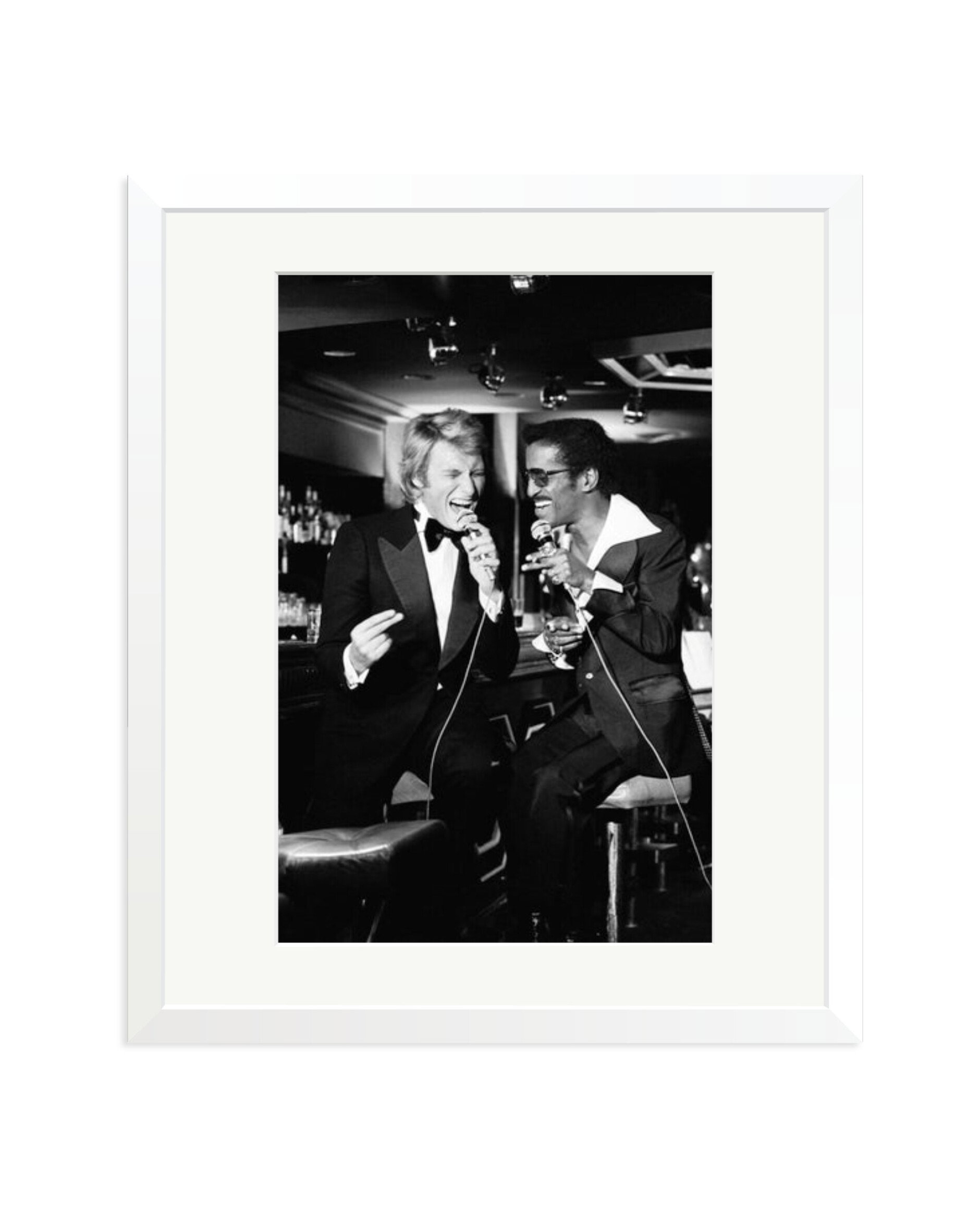 Johnny Hallyday and Sammy Davis Jr. White / Large