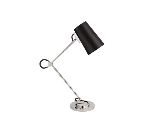 null - Benton Adjustable Desk Lamp Natural Brass/Navy Leather