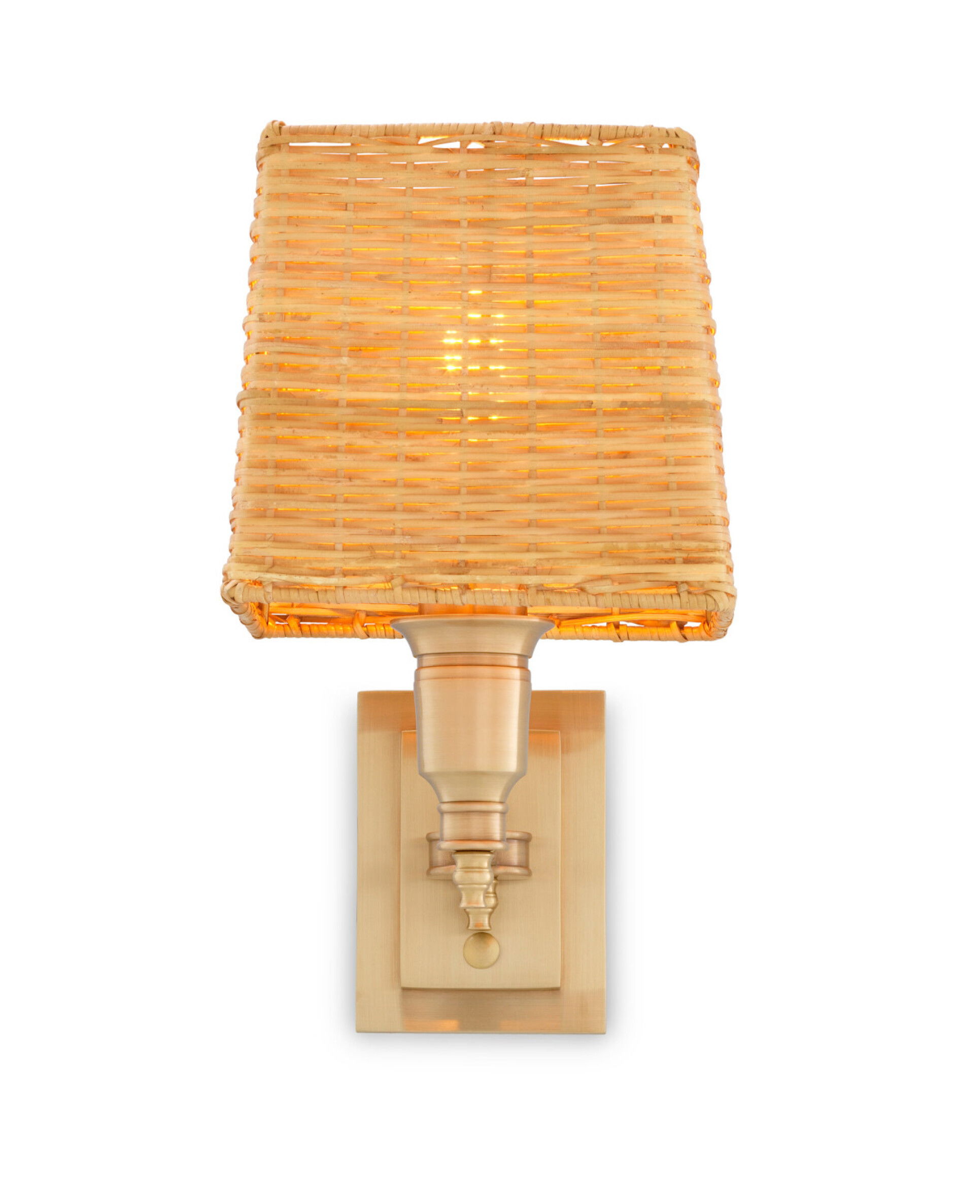 Wall Lamp Lexington Single Brass/Rattan