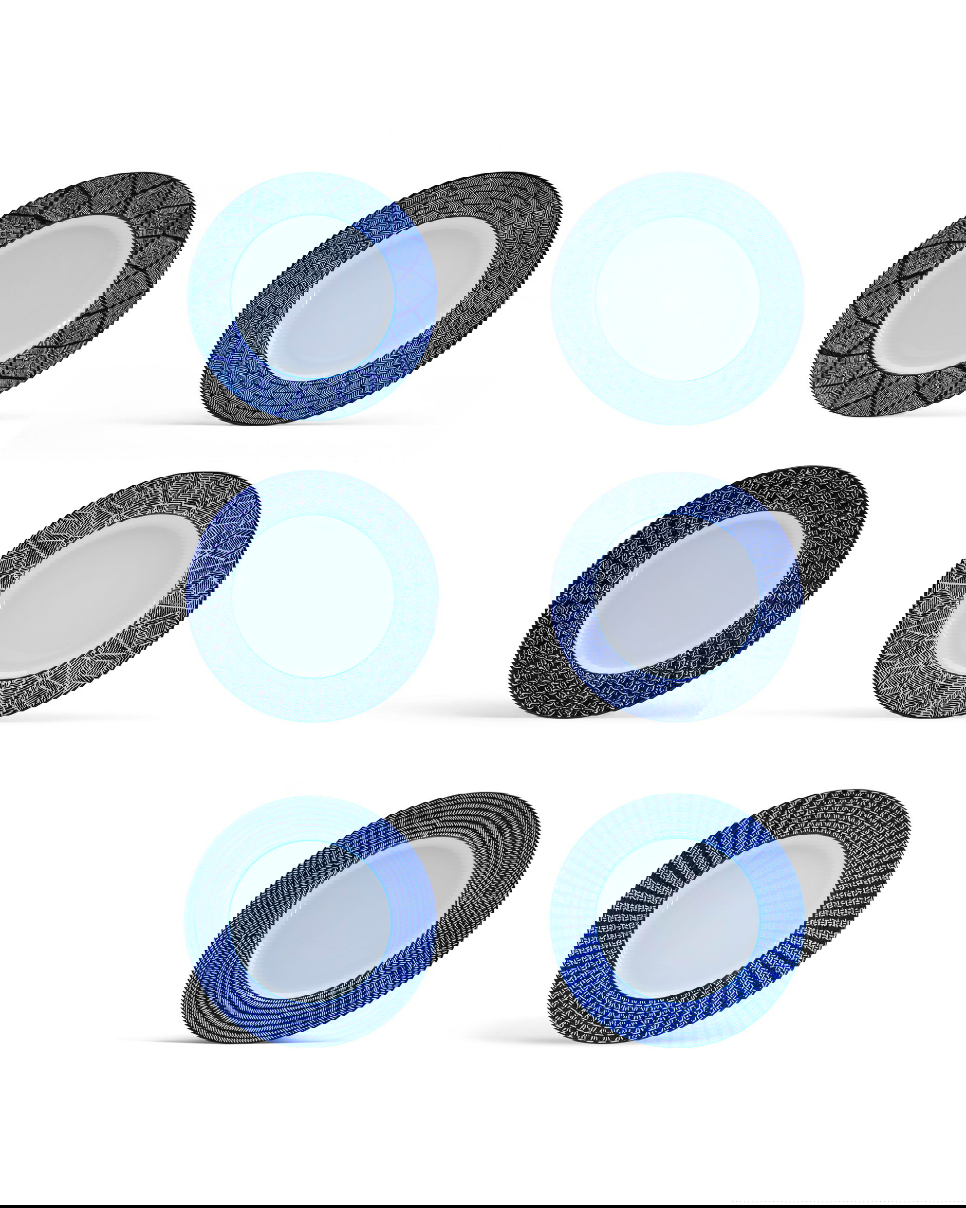 Capri Azzurra tallrikar blå/vit 6-pack