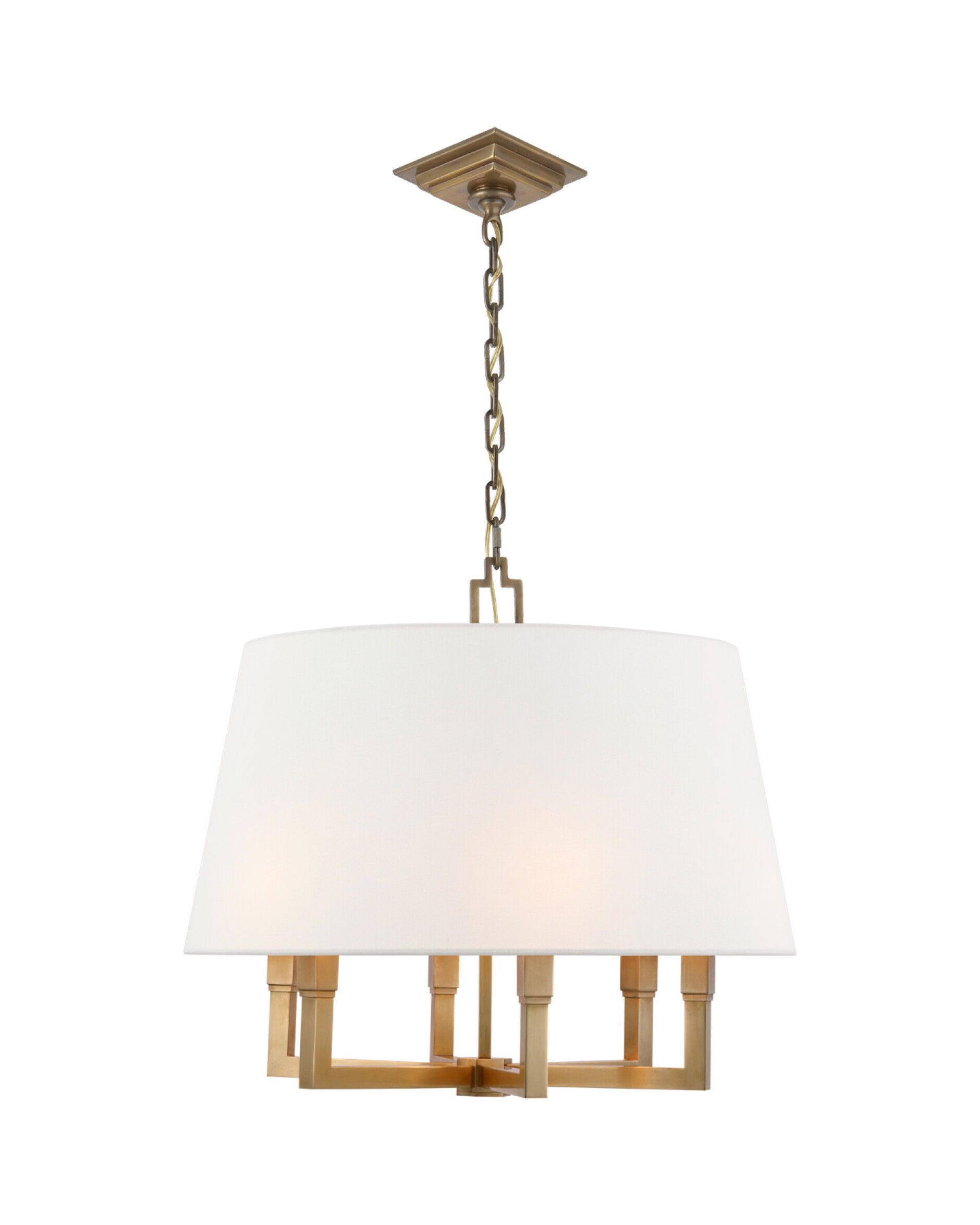 Square Tube Hanging Shade Antique Brass