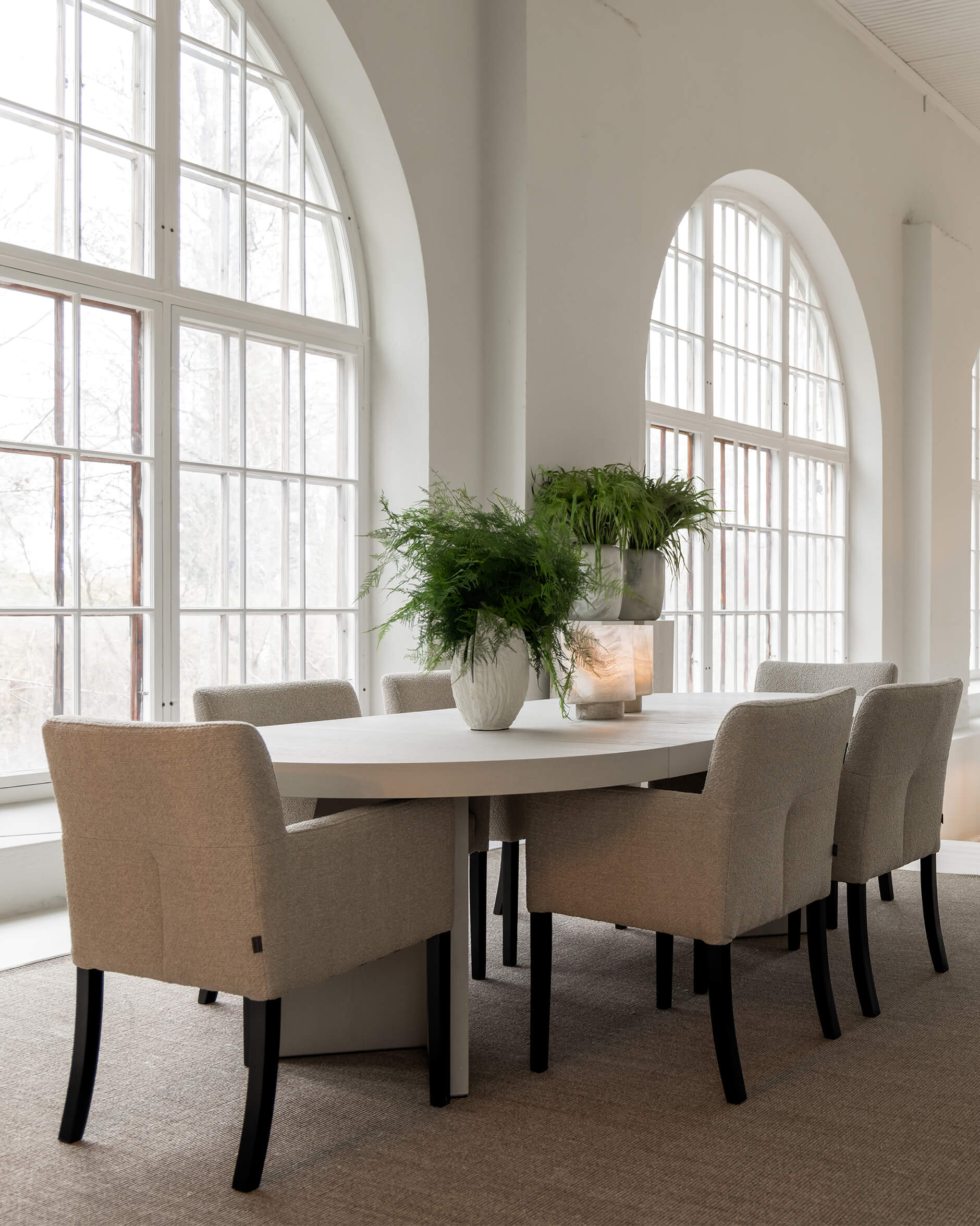 Trent förlängningsbart matbord ivory mist 130-250x130cm