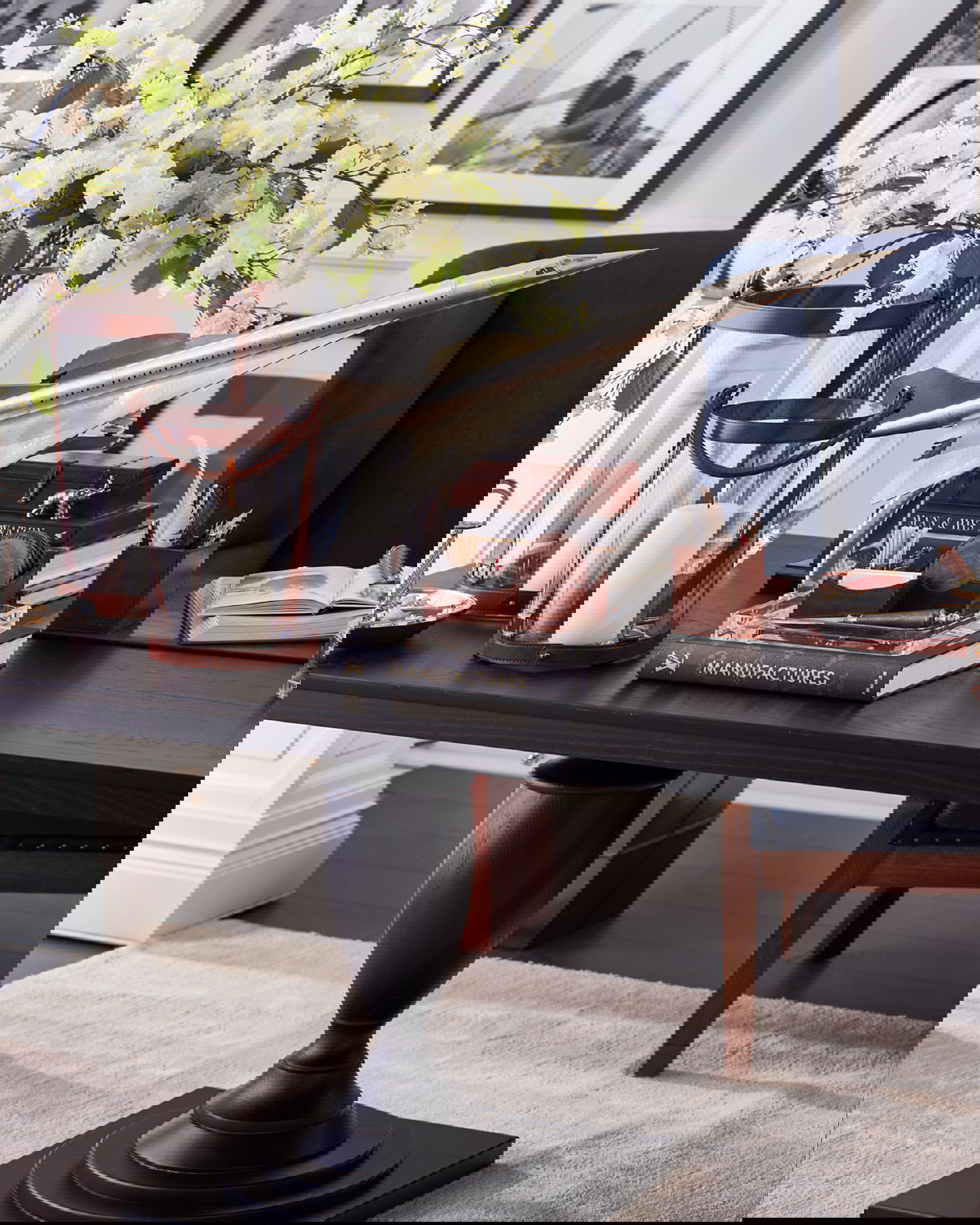 King's Desk dining table, black